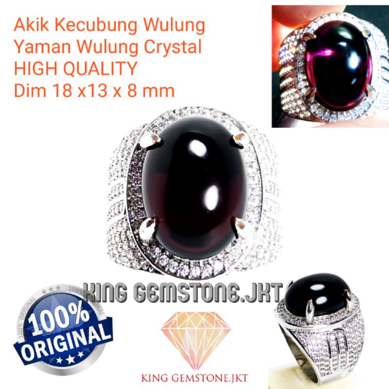 Cincin Pria COD-Batu Akik Kecubung Wulung Super mewah Crystal HIGH QUALITY Termurah
