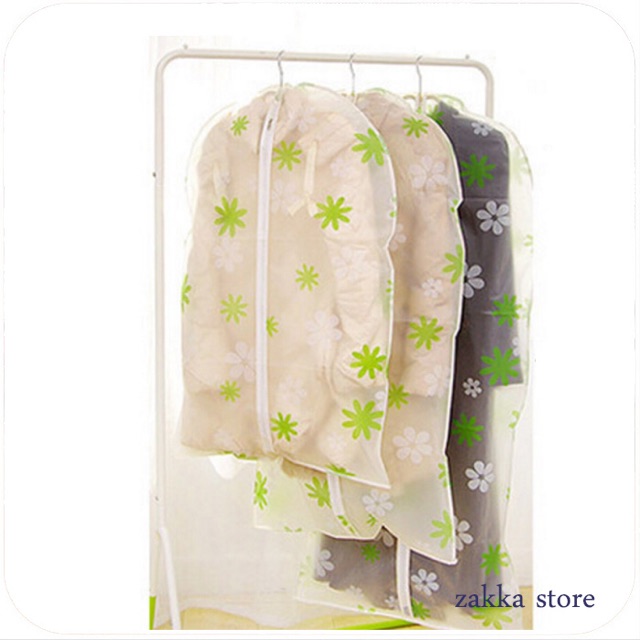 Cover Baju TB-Mika Plastik Pelindung Baju Tebal Bunga Motif Panjang