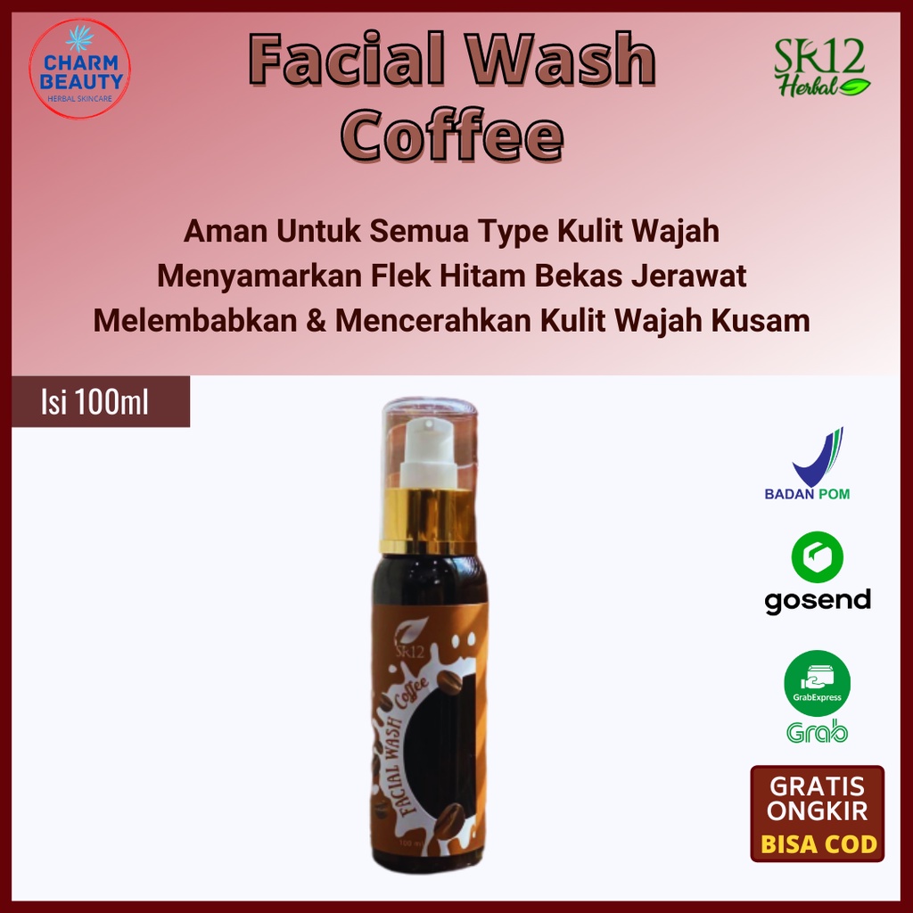 Facial Wash Cleansing Oil Penghilang Bekas Jerawat Facial Wash Coffee SR12 Sabun Muka Glowing Flek Hitam Wajah Kusam Herbal Bpom