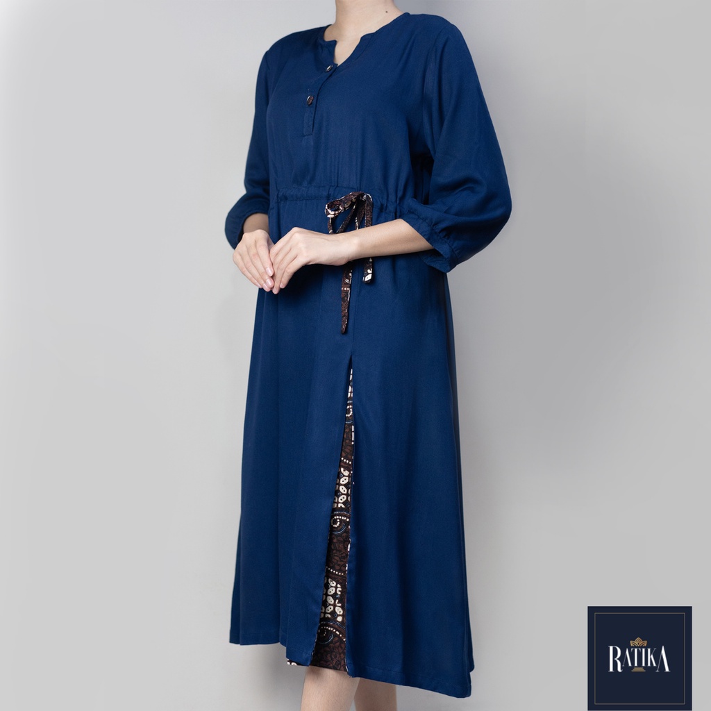 GAYATRI Midi Homedress by Ratika Indonesia - NAVY | dress batik | homedress batik | midi dress | hom