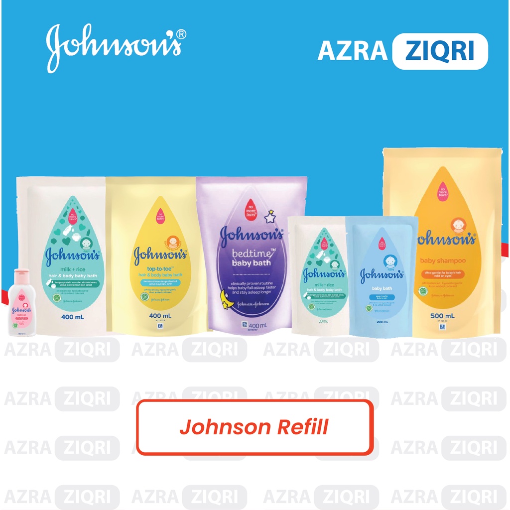 JONSHON'S REFILL Top to toe wash, milk rice, bedtime, kids, cotton touch baby bath johnsons