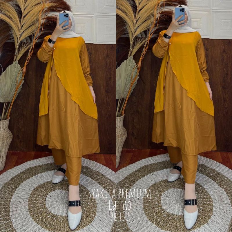 vnh_ ONE SET SYAKILA MIX SERUTY LD 105CM SETELAN CELANA