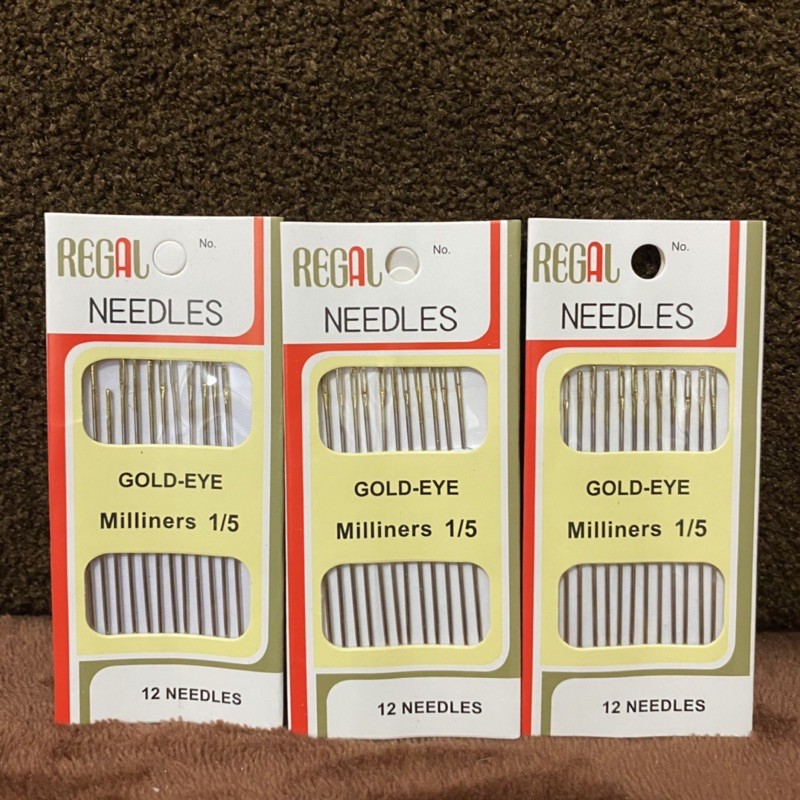 Jarum Jahit Merk Regal / Regal Needles Gold eye Miliners 1/5 isi 12 needles dan 3/9 isi 16 needles