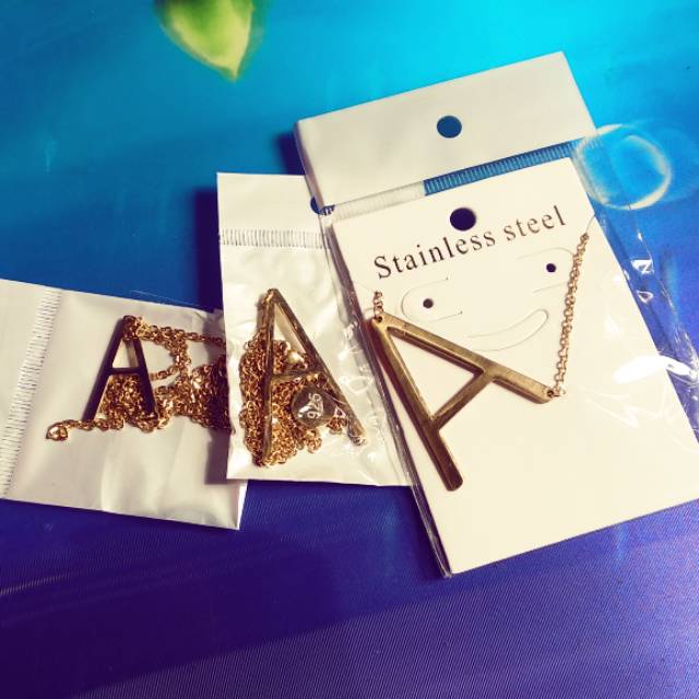 KALUNG INISIAL HURUF BAHAN TITANIUM GOLD ANTI KARAT | KALUNG EMAS | KALUNG NAMA | KALUNG KEKINIAN