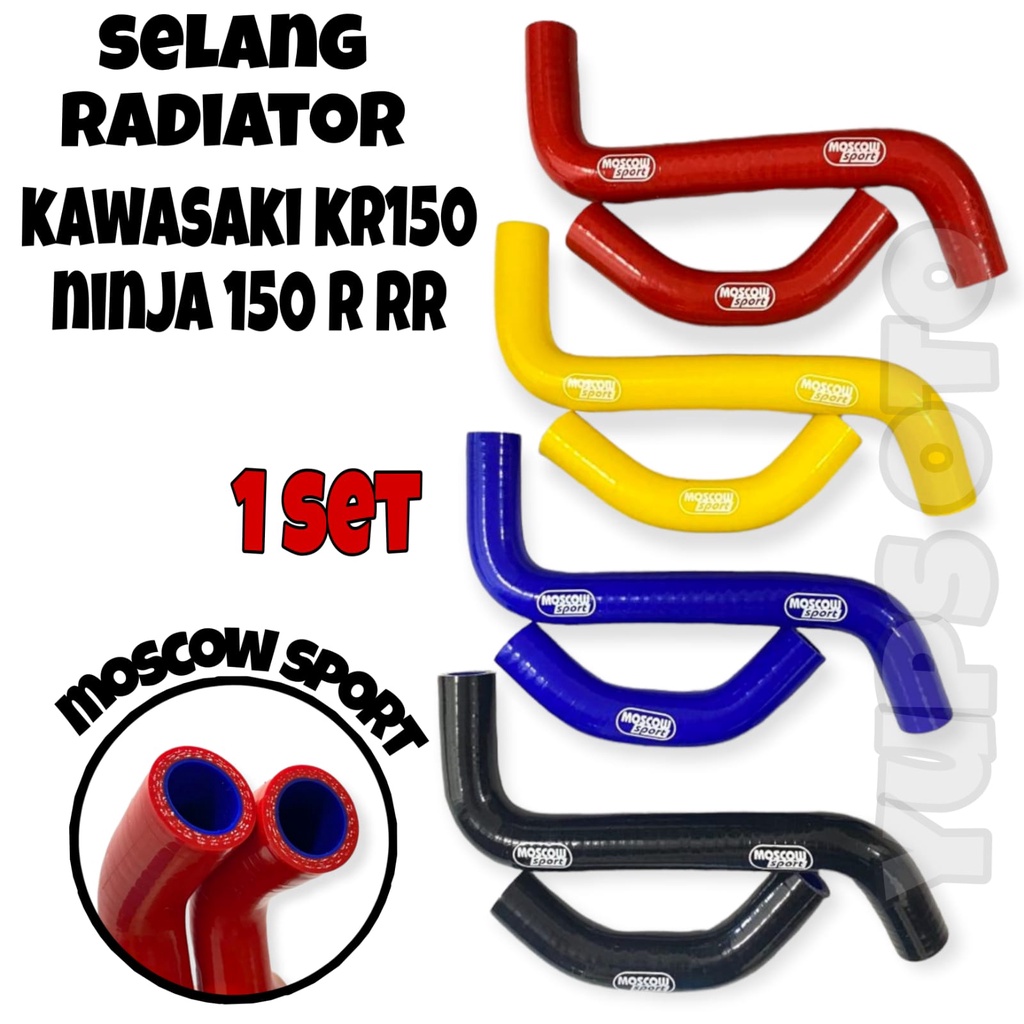 SELANG RADIATOR NINJA 150 R RR SELANG RADIATOR KAWASAKI KR150 KR 150 1 SET PNP MERK MOSCOW SPORT ORIGINAL SELANG RADIATOR MOSCOW SPORT SET TINGGAL PASANG