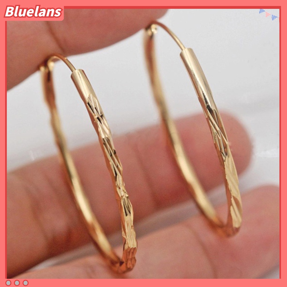 Bluelans Simple Women Big Hollow Circle Charm Hoop Huggie Earrings Banquet Jewelry Gift