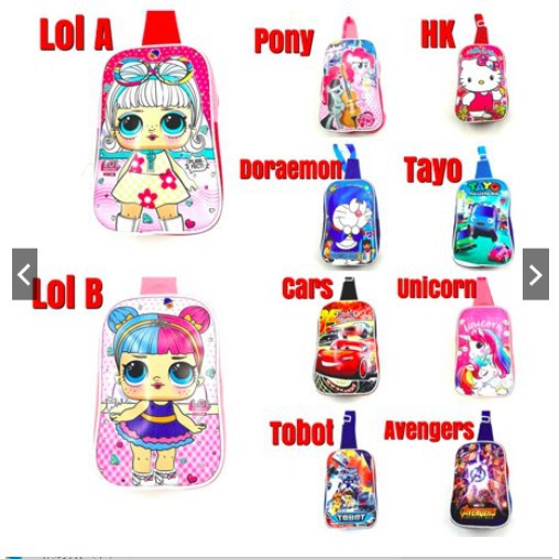 (BANYAK MOTIF ) TERMURAH TAS RANSEL SLING BAG ANAK / TA012