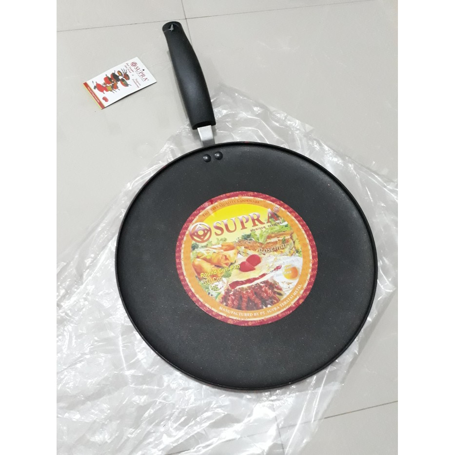 Panggangan bulat teflon Round grill merk rosemary supra 30cm - pizza pan - maryam - satay