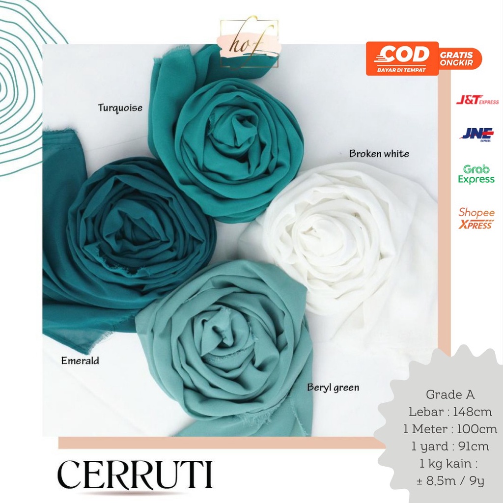 Kain Cerruti sifon chiffon seruti PER 1/2 YARD