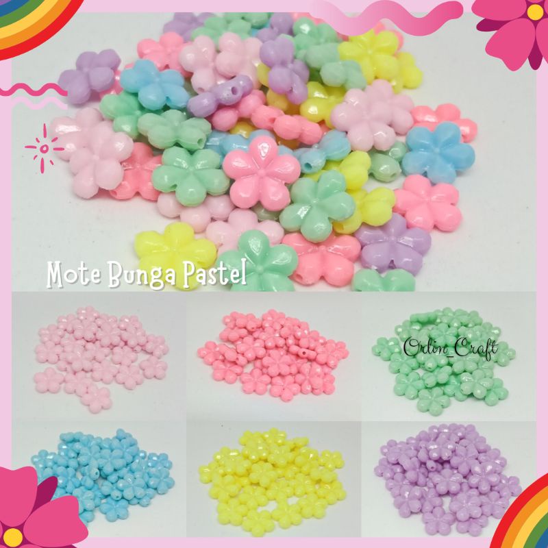 Manik Bunga Pastel Mote Bunga Pastel 10gr