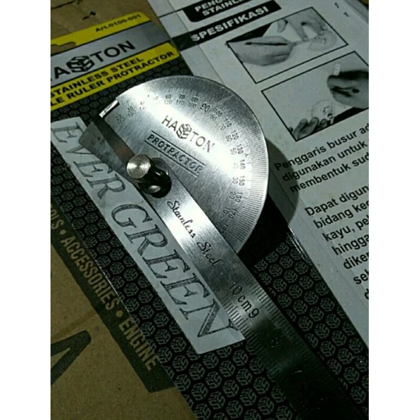 BUSUR DERAJAT kombinasi MISTAR bahan Besi STAINLESS STEEL - Hasston Alat Ukur Teknik sebagai Penggar