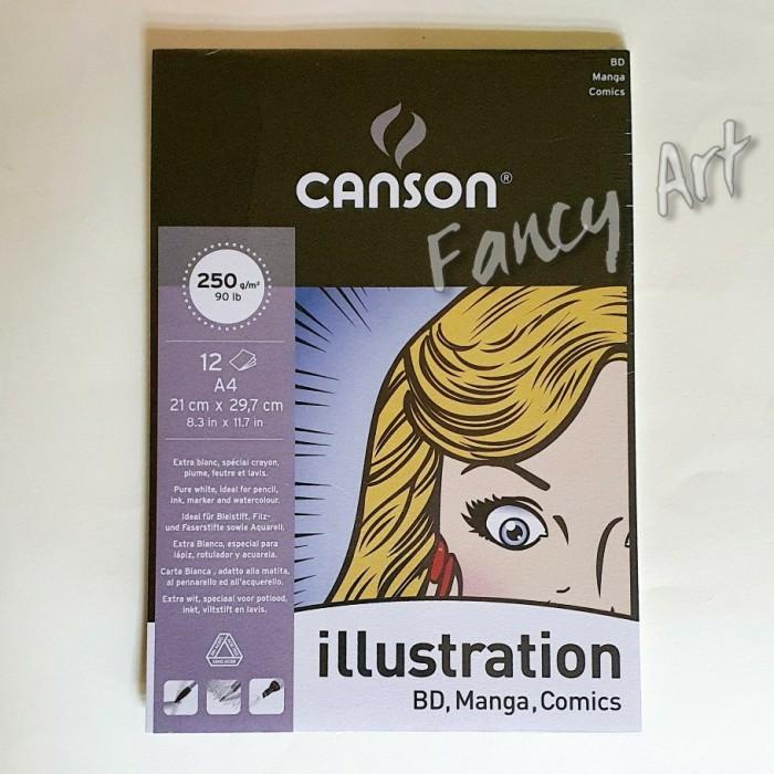 

Lora | Canson Illustration Pad A4 250Gsm 12Sheets Bd Manga Comic Buku Gambar