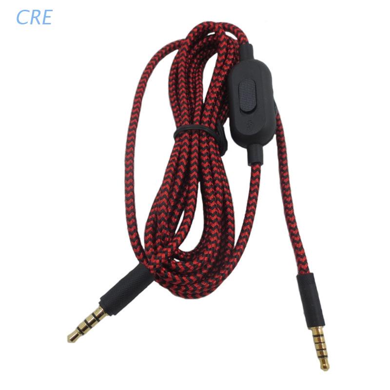 Cre Kabel Audio Headphone 3.5mm Male Ke Male Stereo 2m / 6.5ft Warna Merah / Hitam Untuk GPRO X G233 G433