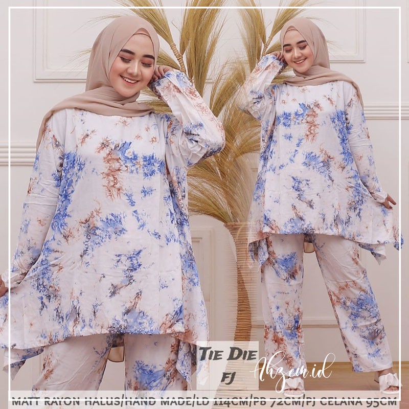 STELAN WAKA WAKA BUSUI JUMBO XXL LD 118 CM SETELAN JUMBO SETCEL JUMBO ONE SET RAYON SETELAN TIE DYE 