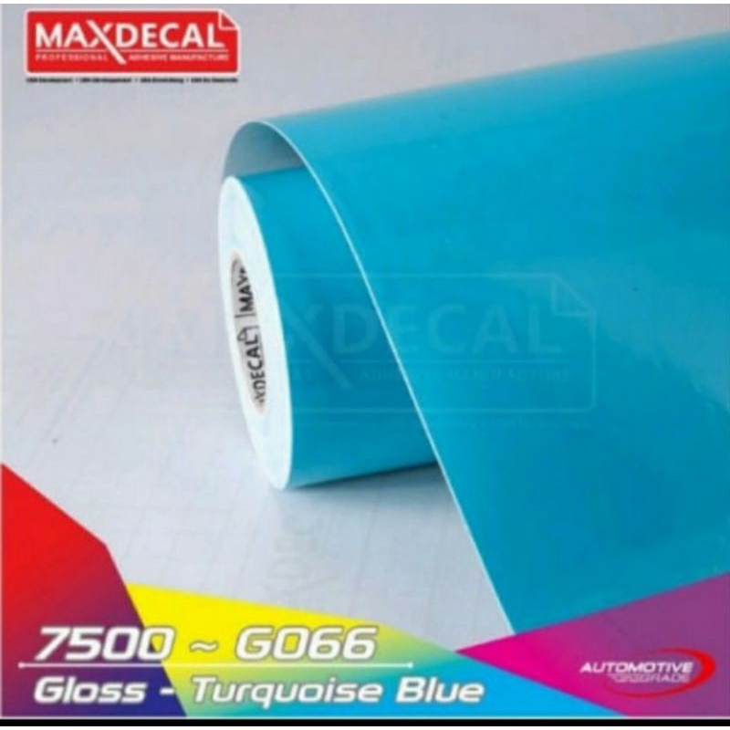 Sticker Stiker Skotlet Maxdecal 7500 G066 Max Decal Biru Tosca glossy Turquoise Blue