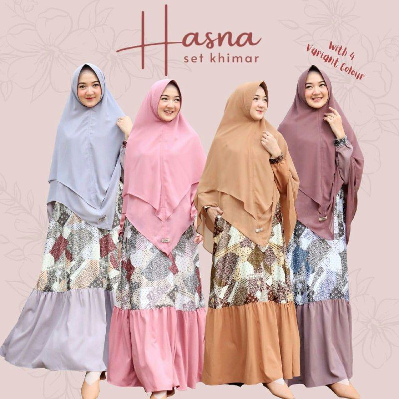 Gamis syar'i Hasna Set Gerai Mika
