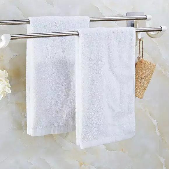 ۝ Jemuran Handuk Tempel Gantungan Baju Dinding Rak Toilet Serbaguna - 55Cm-Putih ♖