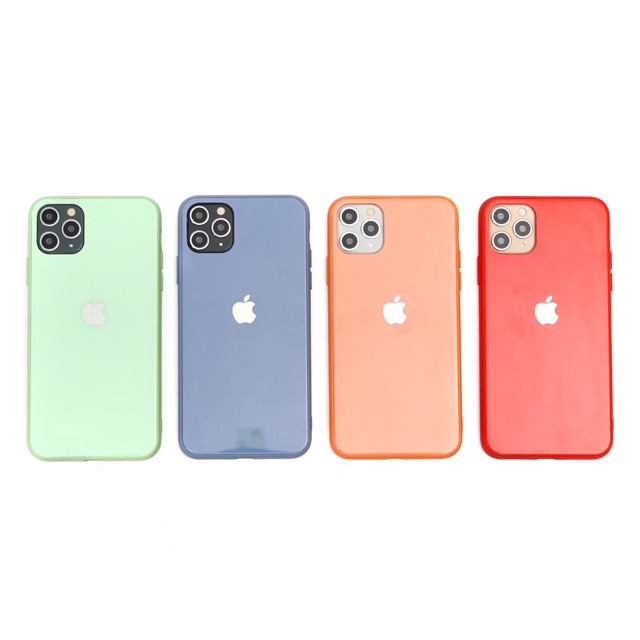 Macaron Softglass With Logo Case - Tempered Glass(1) for iPHONE 6 7 8 X XR XS 11 Pro Max