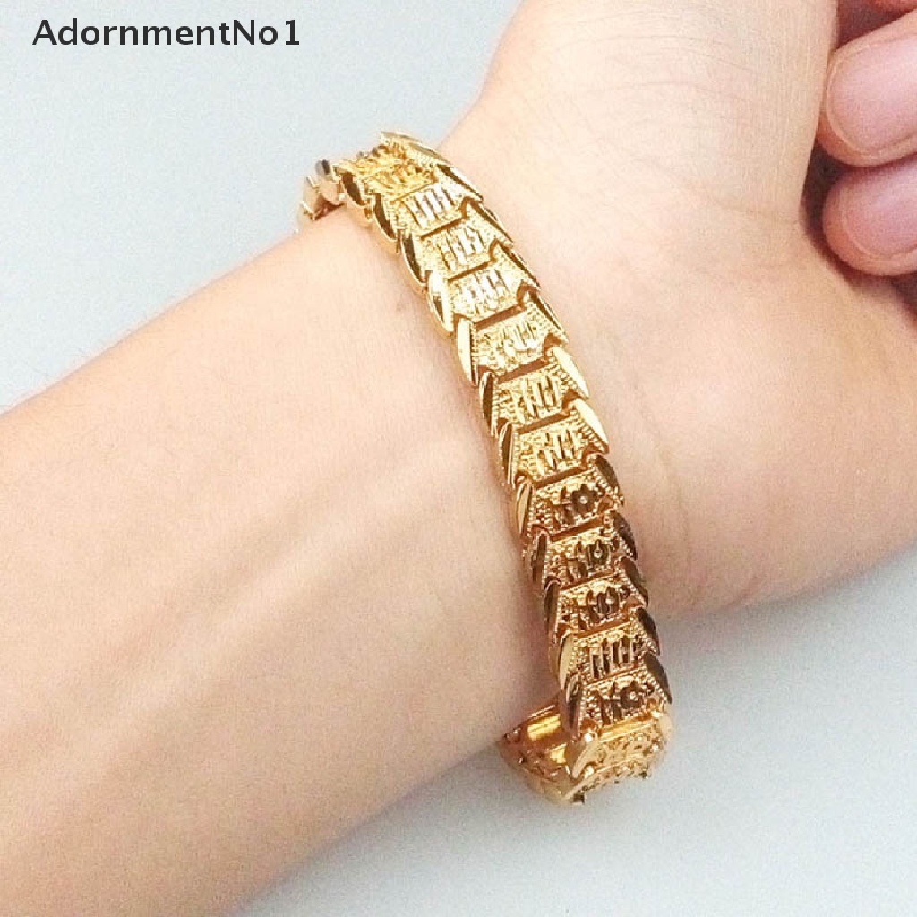 (AdornmentNo1) Charms Gelang Rantai Lapis Emas 18K Untuk Pria