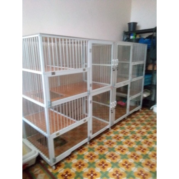 Kandang kucing alumunium 4 kamar Putih