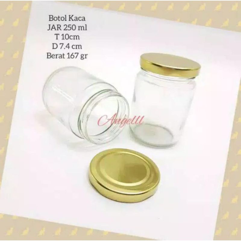 (10) PCS   SILINDER 250ML baru + tutup seng baru // BOTOL KACA SILINDER 250ML / botol jar 250 ml + T