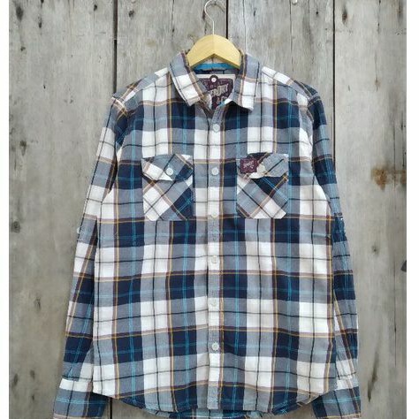 kemeja flanel superdry size L second original