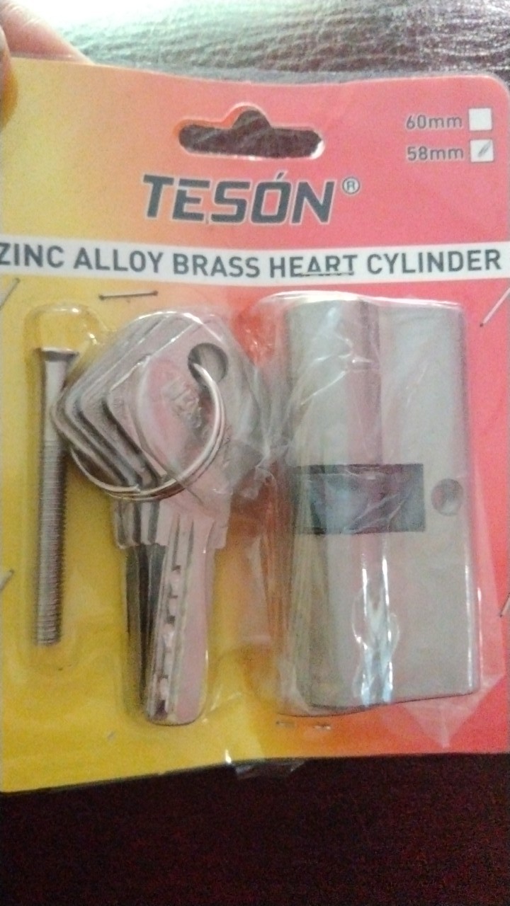 1 Set | Silinder Kunci Teson Besar - Kecil / Jantung Kuningan / Cylinder Press Door Lock Key