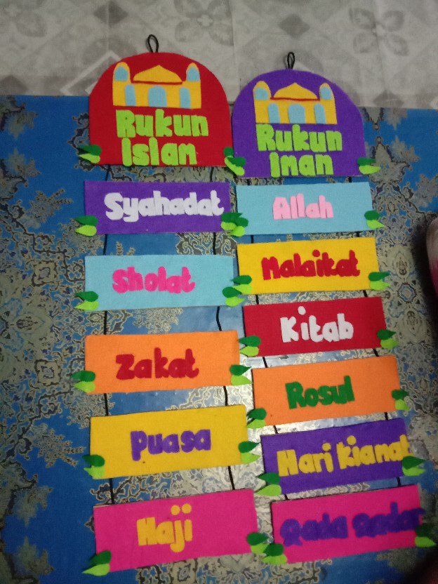 Set Rukun Iman&islam/hiasan Gantung/hiasan Dinding/prakarya Sekolah/kerajinan Tangan