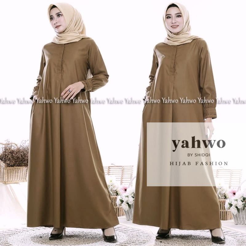 GAMIS PNS KHAKI/PDH/PEMDA/gamis kerja/katun toyobo/kancing depan/OFNESEL/S,M,L,XL,XXL,XXXL,JUMBO