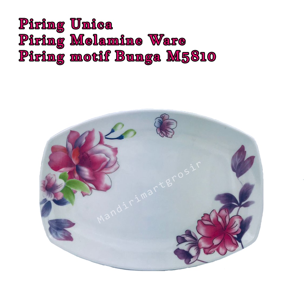 Piring Melamine Ware *Piring Unica * Piring motif Bunga * M5810