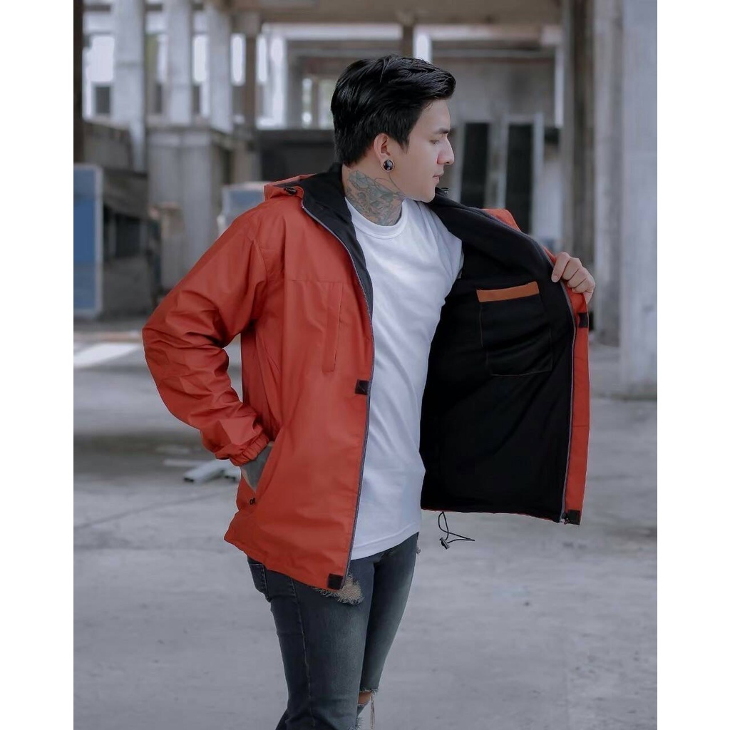 The Bojiel Pleasure - Jaket Outdoor Pria Jaket Parasut Jaket Outdoor Unisex Jaket Distro Jaket Gunung Orange