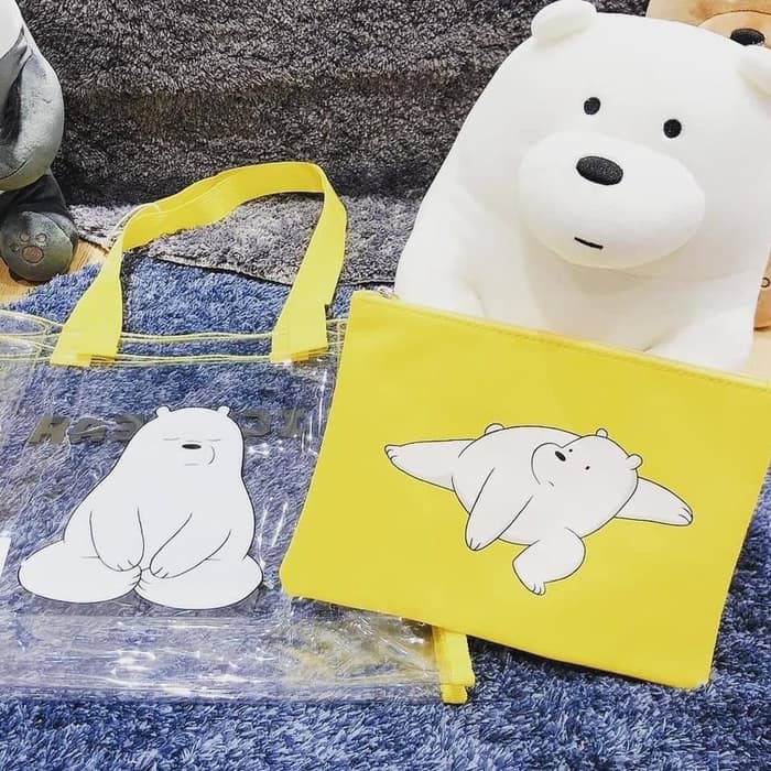 Tas Tote Bag We Bare Bears Shoulder Bag Transparent Miniso Japan Set Original We Bare Bear CN