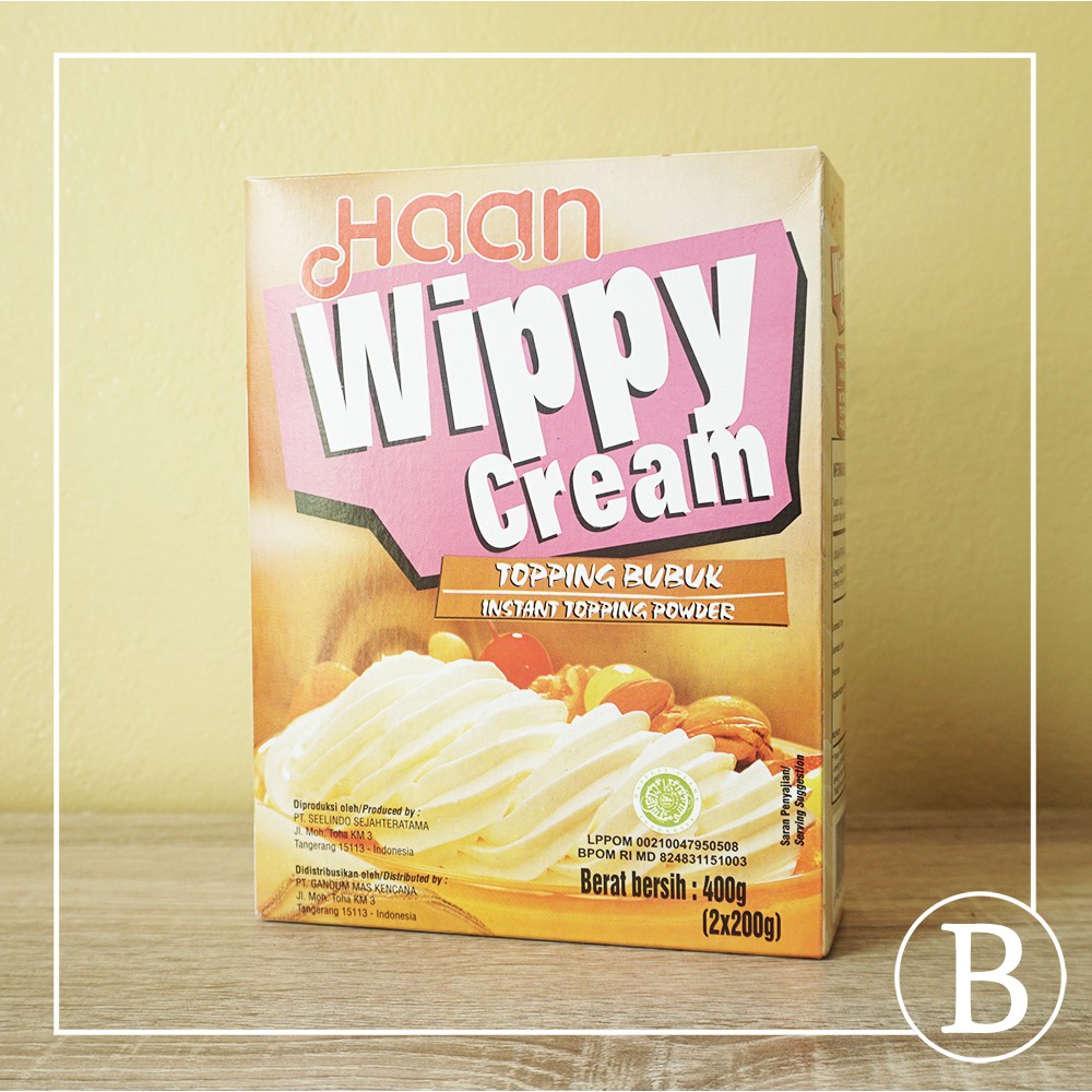 

WHIPPED CREAM WIPPY CREAM HAAN 400 gr