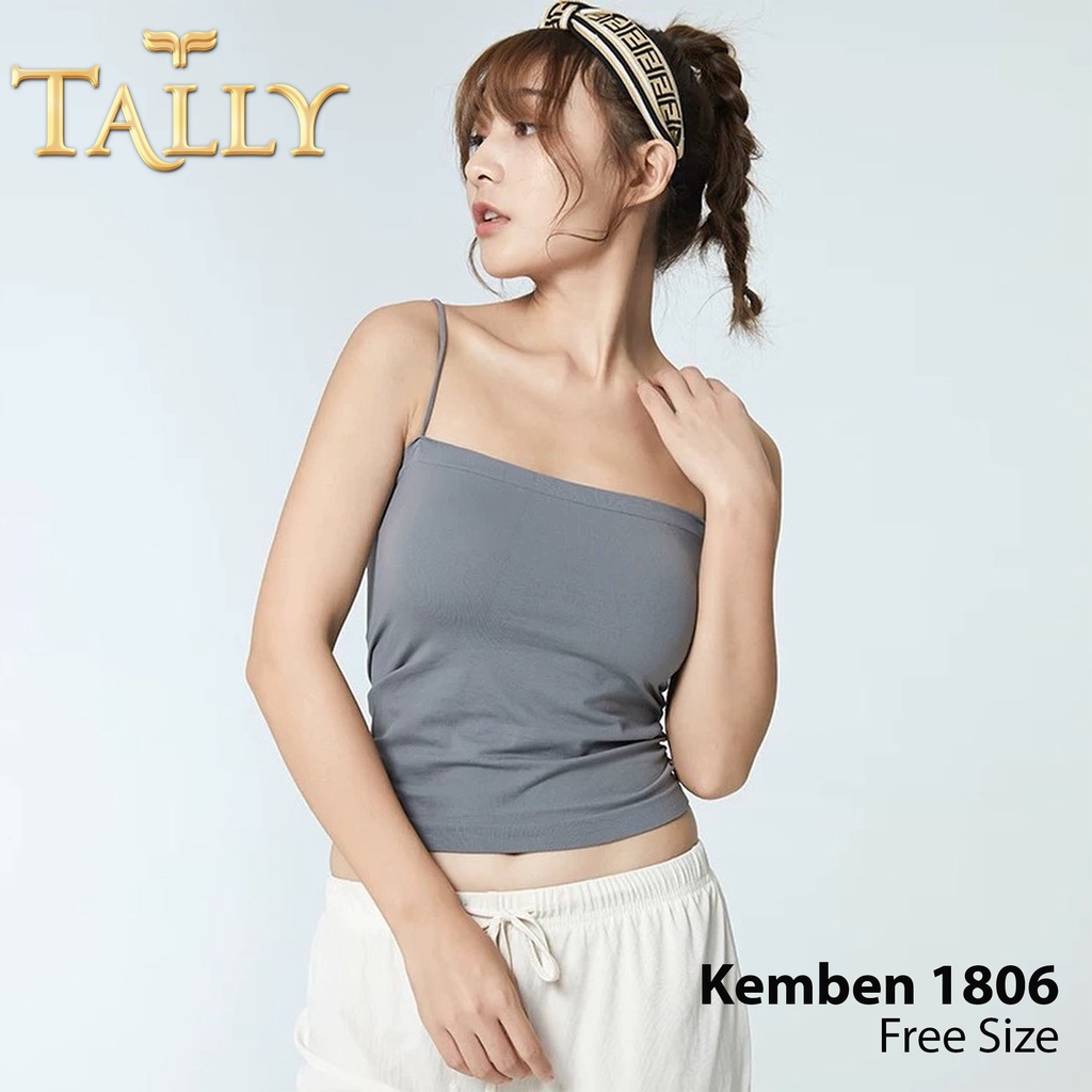 TALLY Singlet Wanita Rajut Fit to L - XL Crop Tanktop Ada Cup Tipis Fashion Bralette KB 1806-2