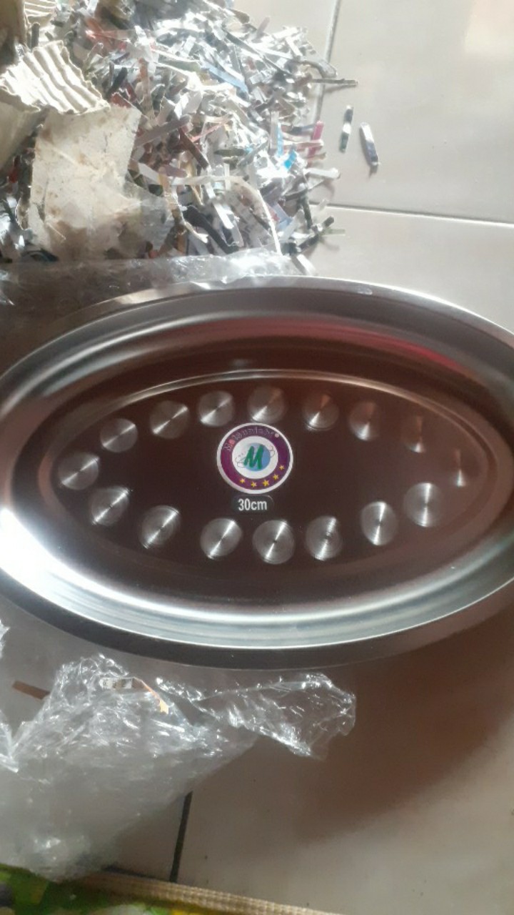 Nampan Oval / Baki Oval Stainless Steel 30 Cm