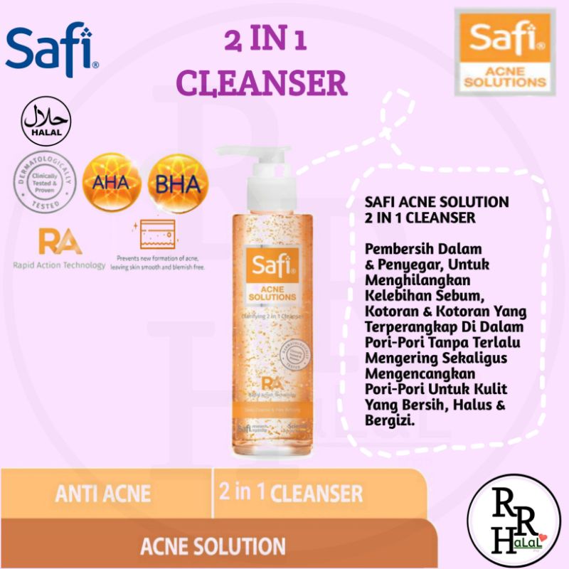 Safi Malaysia | Safi Acne Solution 2in1 Cleanser Anti Acne Gel Sabun Muka Jerawat Penghilang Bekas J