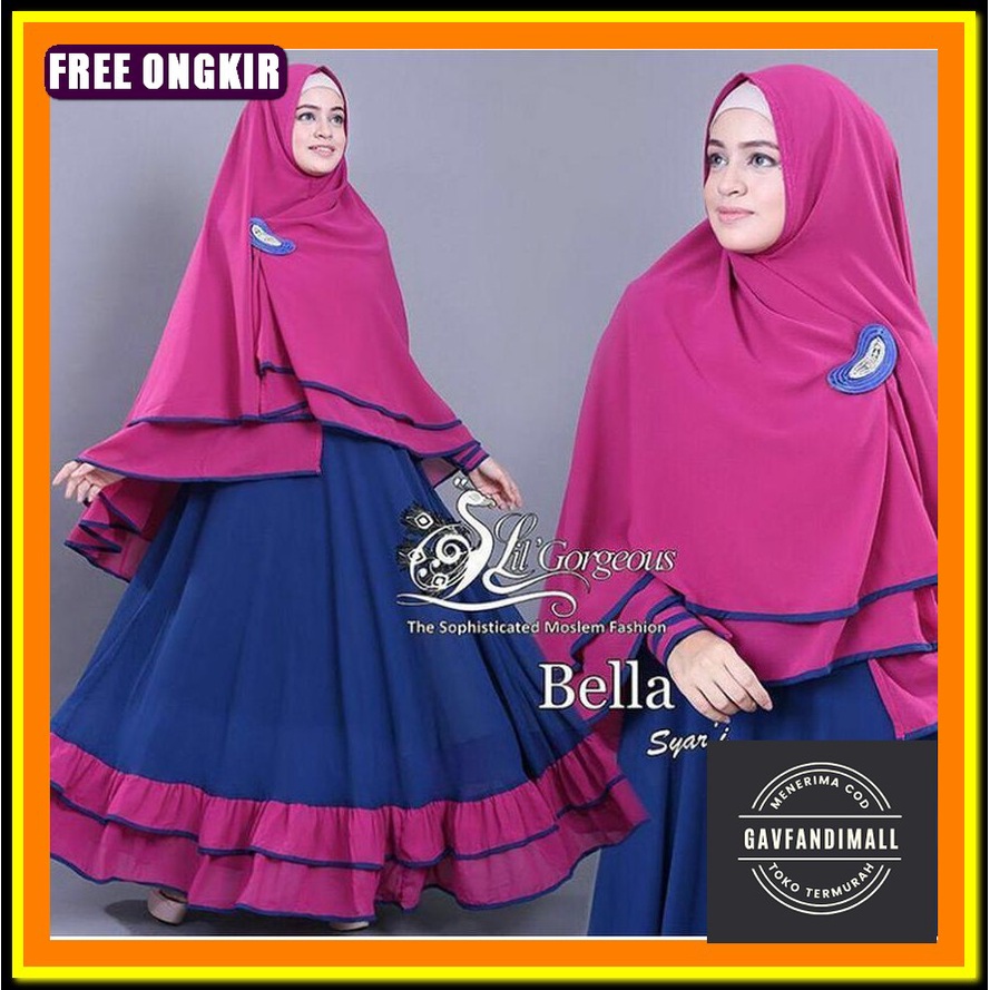 Sauna_Fashion.Id / Baju Gamis Hajrah Safir Terbaru 2022 Wanita Remaja Dewasa Model Kekinian Viral Mo