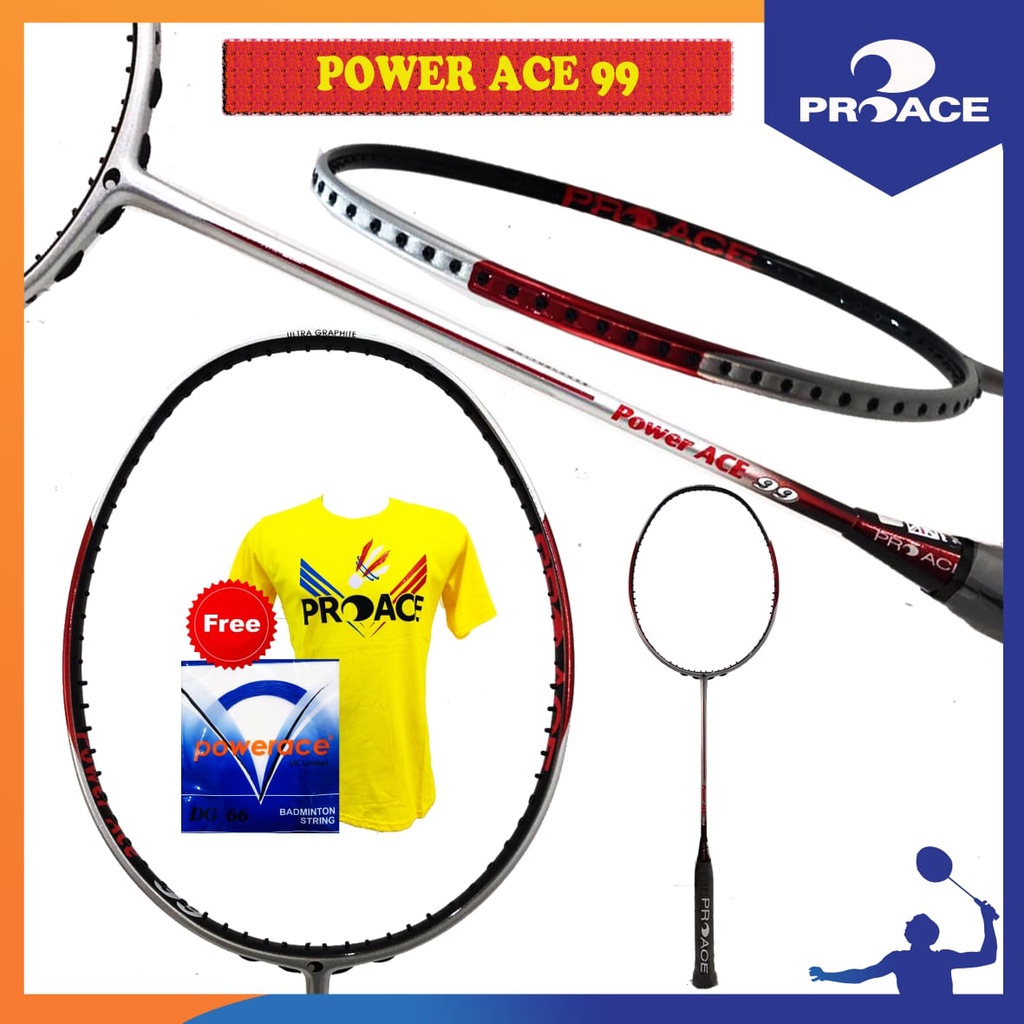 Raket Badminton PROACE - Power Ace 99 (Free : Kaos + Senar)