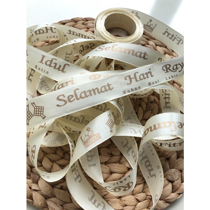 

Pita Lebaran / Pita Idul Fitri Satin 2,5Cm Rol / Pita Hampers Sale!!!R30F