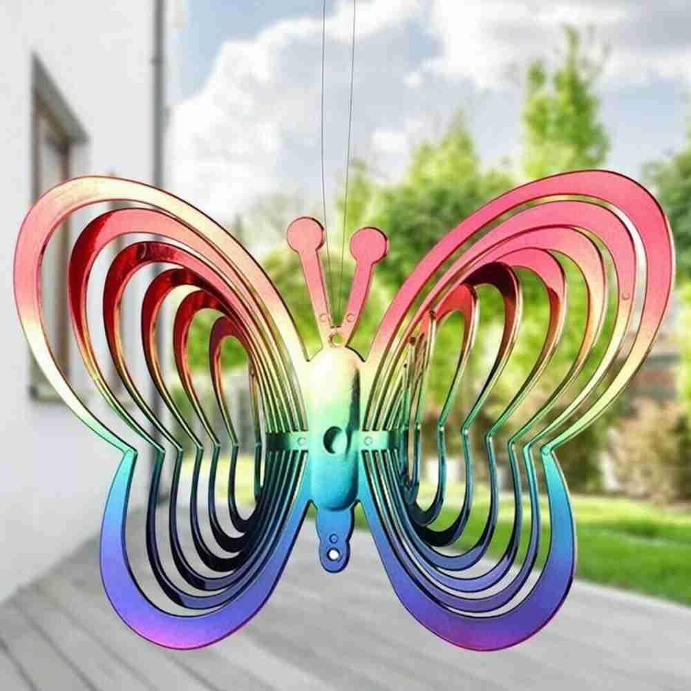 Populer 2PCS Butterfly Wind Spinner Dekorasi Halaman 3D Dekorasi Taman Wind Chime