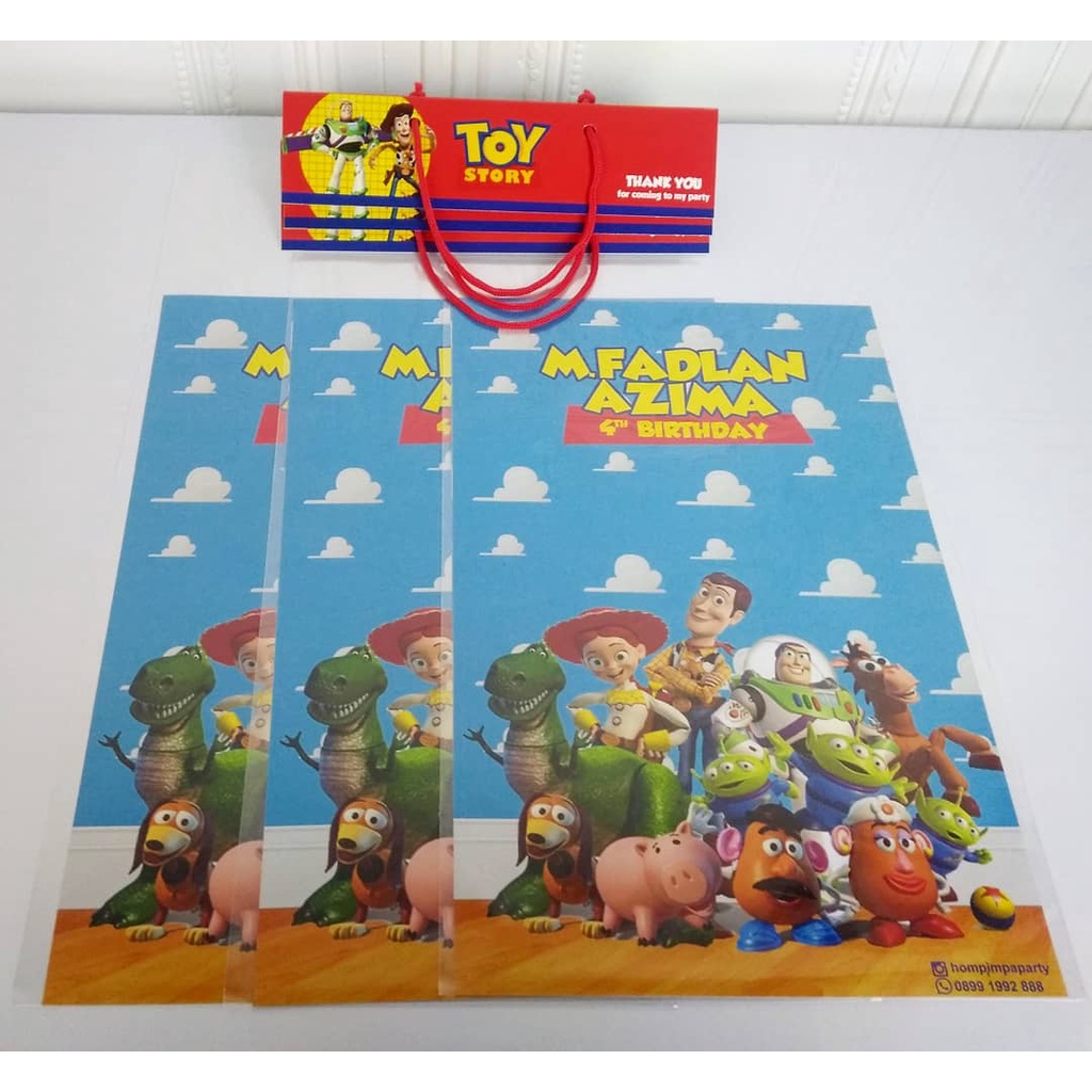 Plastik Snack Toy Story / Kantong Snack Toy Story / Plastik Bingkisan Snack Custom Toy Story