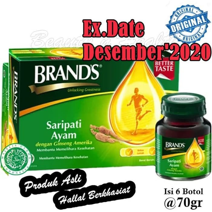 

Brand's Saripati Ayam Dengan American Ginseng Isi 6 Botol @70gr