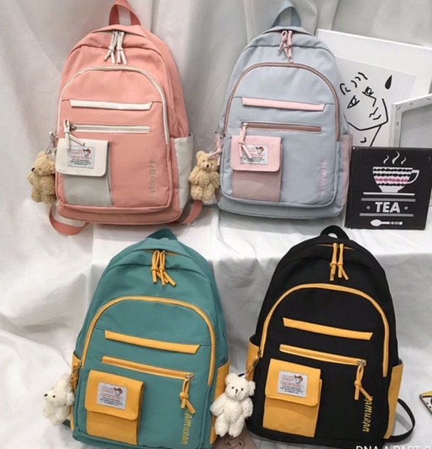 BACKPACK KOREA MULTIFUNGSI LEISURE TAS SEKOLAH WANITA KANVAS BACK TO SCHOOL WANITA CEWEK TERLARIS BARU POPULER 2022-4