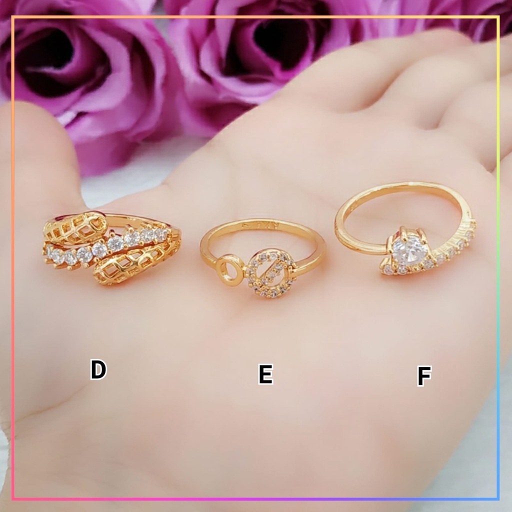 Cincin xuping cincin dewasa kupu kupu permata zirkon perhiasan cincin wanita lapis emas gold A194