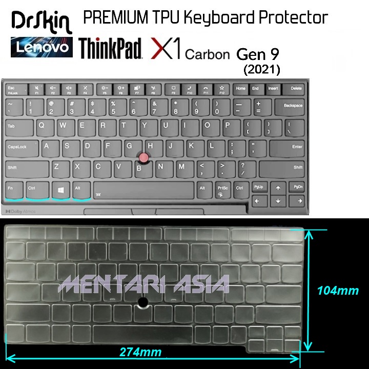 Keyboard Protector Lenovo ThinkPad X1 CARBON Gen-9 2021 - DrSkin PREMIUM