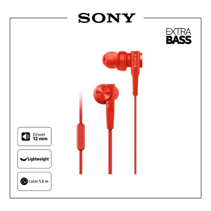 Sony Mdr-Xb55Ap Red Extra Bass Earphone / Xb55Ap / Xb-55Ap / 55Ap