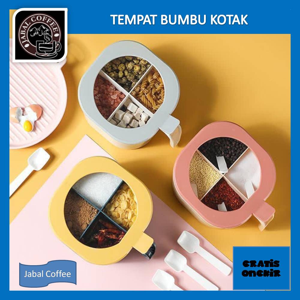 Tempat Bumbu Kotak Dapur 4in1 / Tempat Bumbu 4 Sekat / Kotak Bumbu 4in1 14