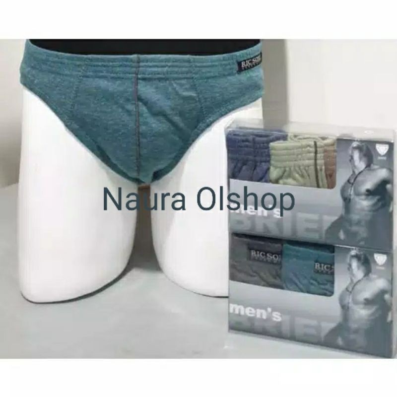 RICSONY SM05 1 Box isi 3Pcs Sempak Pria Celana Dalam Dewasa Murah Adem Celana Sport