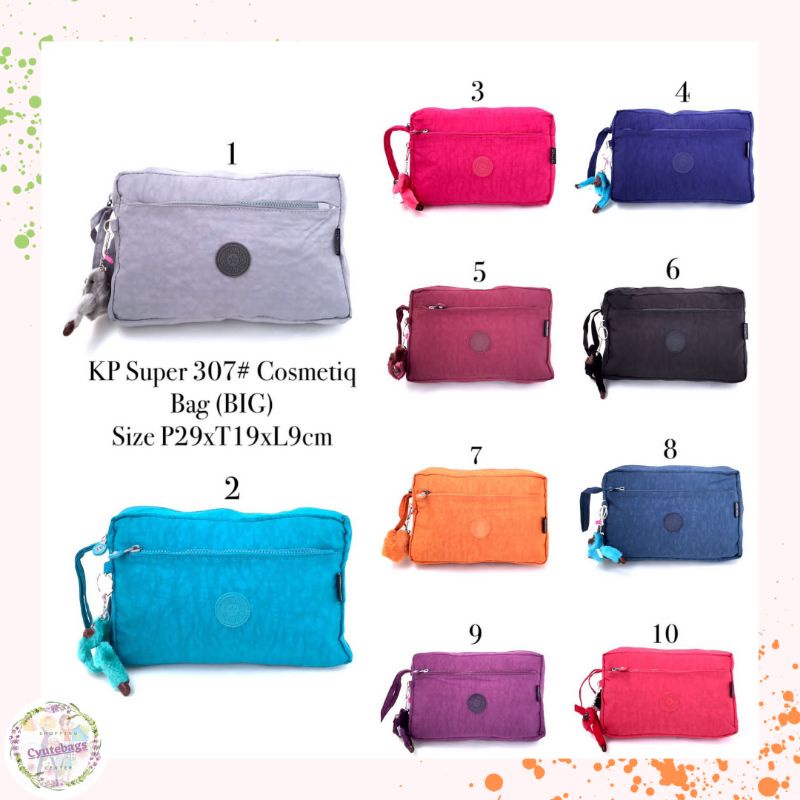 Pouch kosmetik kipling 307 Big /cosmetic bag super free gantungan