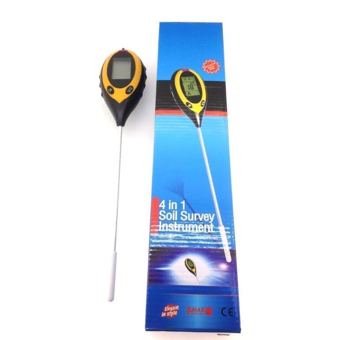 Soil Survey 4 in 1 - Ph Meter suhu tanah digital Tester Soil Survey 4